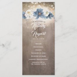 Dusty Blue Flowers Programas Rustic Country Weddin
