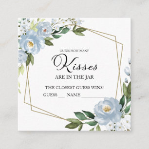 Dusty Blue Geométrico Adivinha Quantos Cartões De