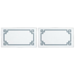 Dusty Blue Grega Key Border Tamanho Rei