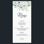 Dusty Blue Ivory Floral Menu<br><div class="desc">Este elegante Menu de Casamento Floral Dusty Blue Ivory é a maneira perfeita de adicionar um toque de romance ao seu dia especial. Com um belo design floral azul empoeirado e marfim, este menu é um complemento para qualquer tema de casamento. Cada menu é cuidadosamente desenhado para mostrar os itens...</div>