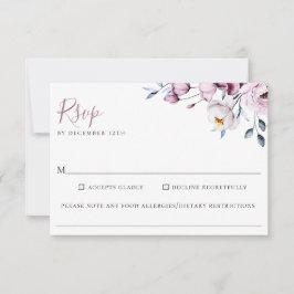 Dusty Blue Mauve Floral Comida Alergia RSVP