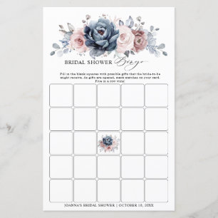 Dusty Blue Mauve Rosa Rosa Chá de panela Bingo