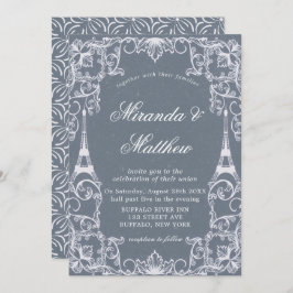Dusty Blue Paris França Theme Wedding