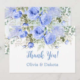 Dusty Blue Peony Blossom Chico Obrigado Cartões