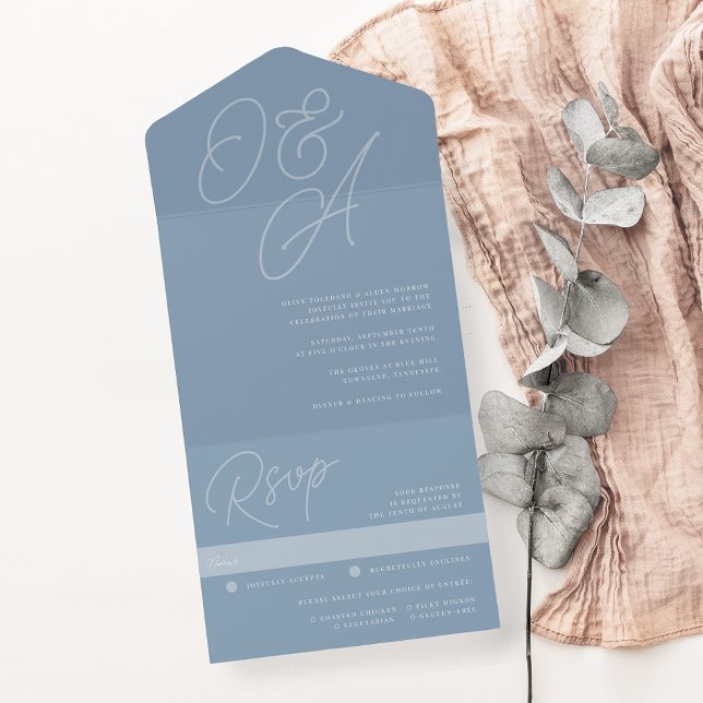 Dusty Blue | Script Watermark Monograma Wedding (Criador carregado)