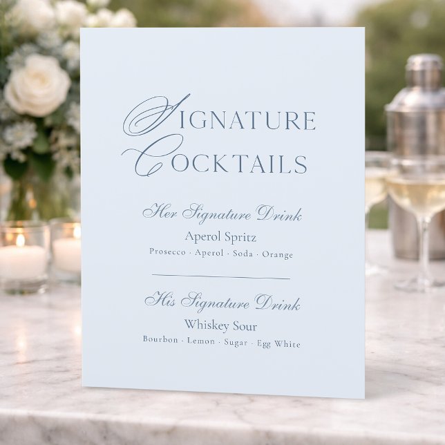 Dusty Blue Signature Cocktails Sign (Criador carregado)