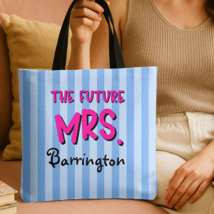 Dusty Blue Stripe O Futuro Tote Bag da Sra. Bride