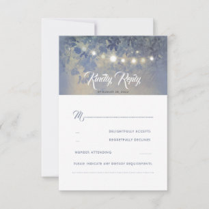 Dusty Blue Summer Night Rustic Weding RSVP