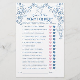Dusty Blue Vintage Floral Baby Mãe ou Jogo de Pai