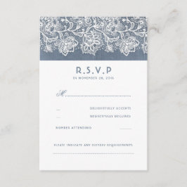 Dusty Blue Vintage Lace Weding RSVP