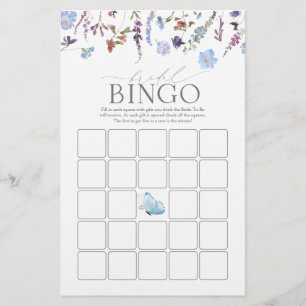 Dusty Blue Watercolor Bridal Bridal Bingo