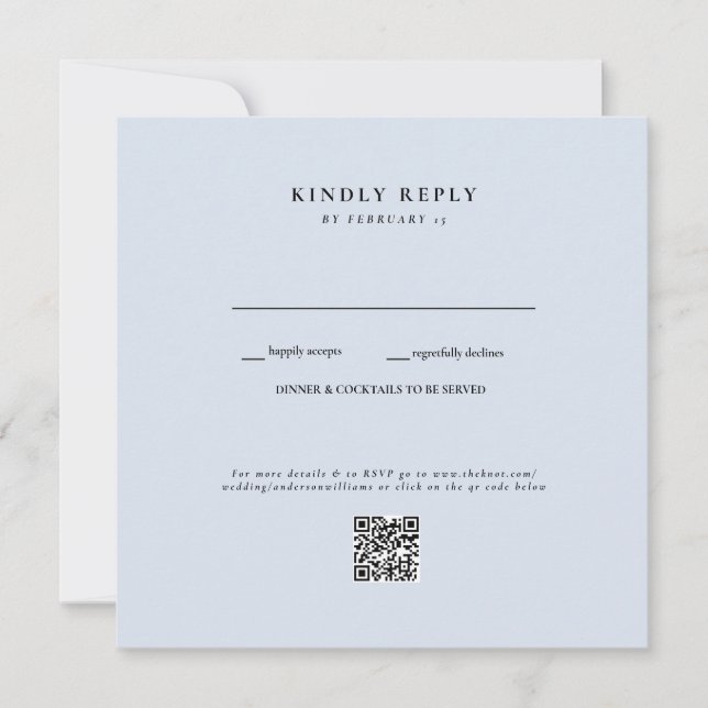 Dusty Blue Wedding Código QR II RSVP (Frente)