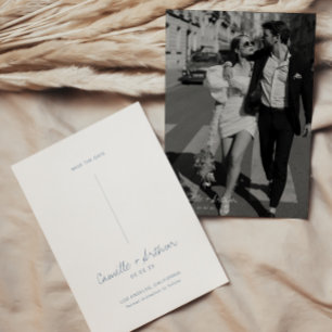 Dusty Blue Wedding Salvar a Data Convite