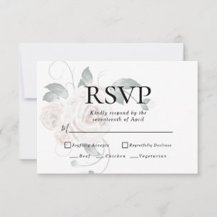 Dusty Blush Floral RSVP   Escolha do Menu