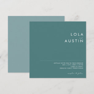 Dusty Boho Convite ao Quadrado Verde e Azul