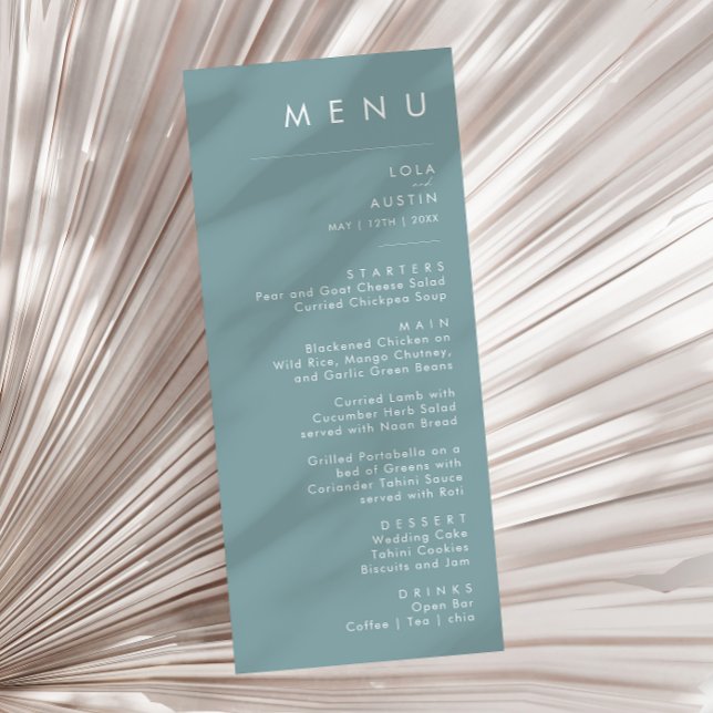 Dusty Boho | Menu Janto Casamento Azul e Verde (Criador carregado)