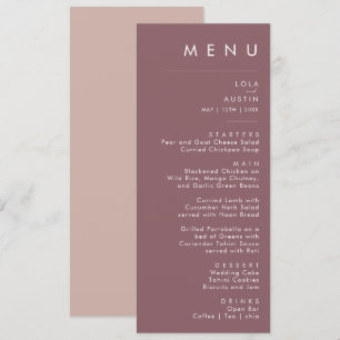 Dusty Boho Menu Janto Casamento Roxo e Rosa