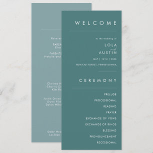 Dusty Boho Programa Casamento Verde e Azul