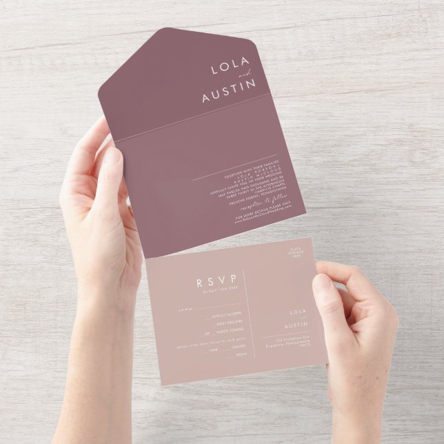 Dusty Boho | Rosa e selo e envio roxos (Aba destacável)