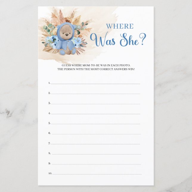 Dusty de flores azuis pampas ursinho onde ela esta (Frente)