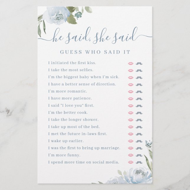 Dusty Floral disse que disse que era um jogo de ch (Frente)