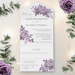 Dusty Mauve Floral Rosas Foliage Wedding