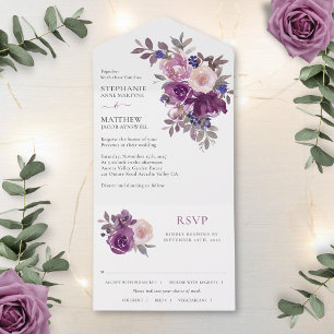 Dusty Mauve Purple Blush Casamento Floral