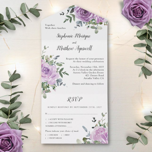 Dusty Mauve Rosa Eucalyptus Botanical Wedding (Criador carregado)