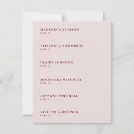 Dusty Pink Burgundy Nome Local Cartão DIY