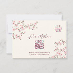 Dusty PInk Cherry Blossom RSVP Casamento Chinês