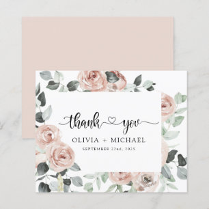 Dusty Pink Floral Greenerescência Obrigado Convit