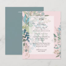 Dusty Pink Sage Weding Ceremony and Reception Inv