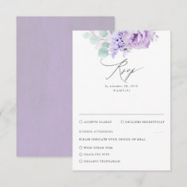 Dusty Purple Floral Wedding RSVP