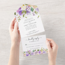Dusty Purple Greenery Elegante Casamento Floral