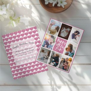 Dusty Rosa 8 Photo Collage Feliz Aniversário Mãe