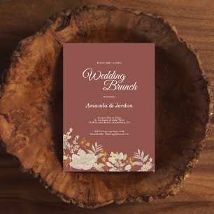 Dusty Rosa Autumn Boho Wedding Brunch Convite
