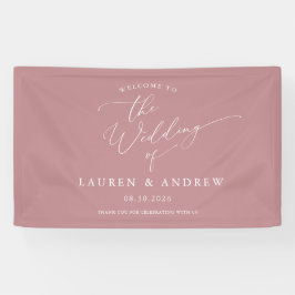 Dusty Rosa Blush Pink Bem-vindo ao Nosso Casamento