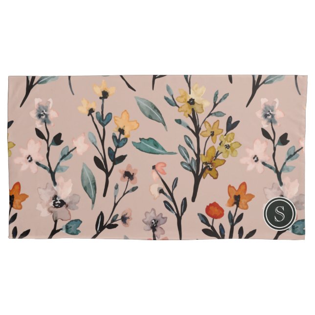 Dusty Rosa Boho Floral Watercolor Personalizado (Frente-Esquerda)