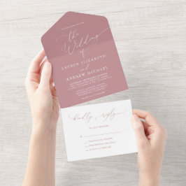 Dusty Rosa e Casamento Minimalista Branco