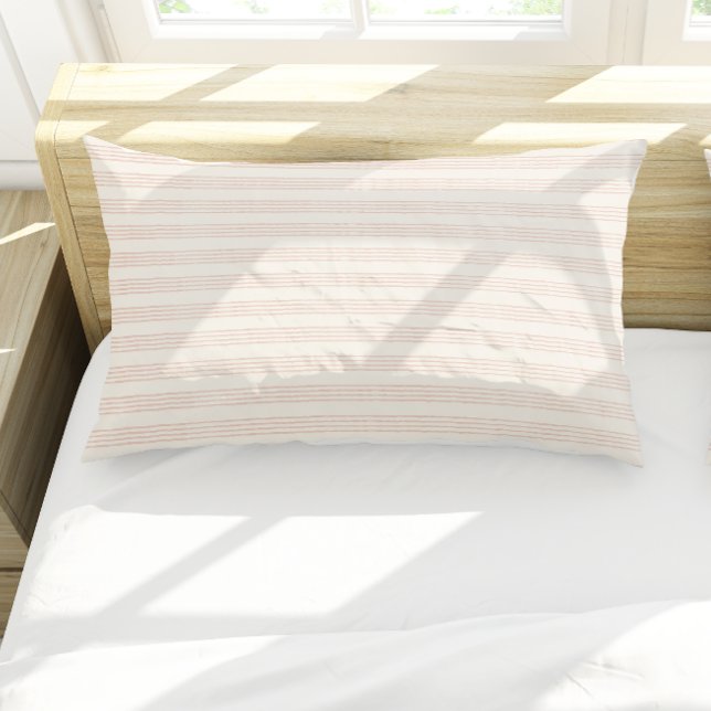 Dusty Rosa Modern Minimalist Stripe Boho (Dusty Rose Modern Minimalist Stripe Boho Pillow Case)