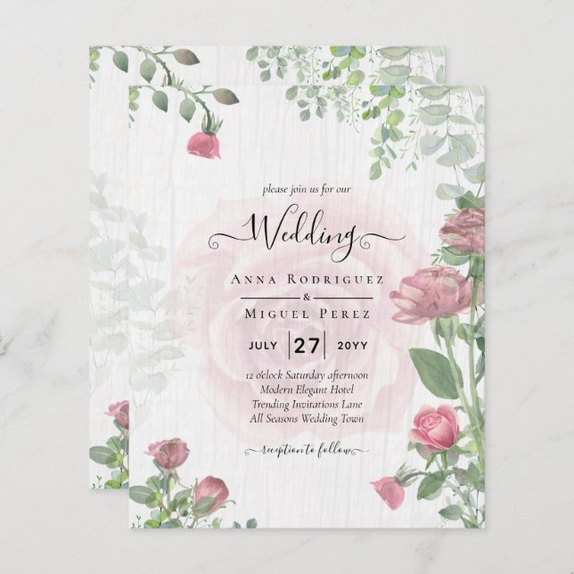 Dusty Rosa Pink Wedding (Frente/Verso)