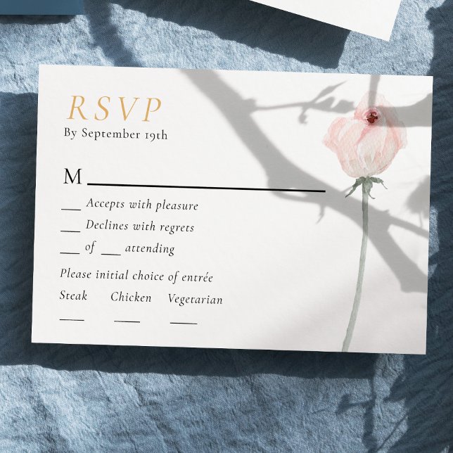 Dusty Rose Gold Sage Green Casamento Menu RSVP (Criador carregado)