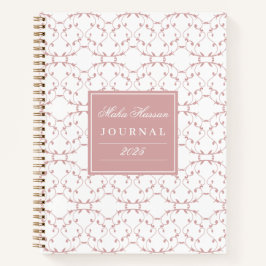 Dusty Rose Vine Pattern Journal | Custom Name