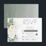 Dusty Sage Green Floral Wedding RSVP Response Card<br><div class="desc">This elegant dusty sage green wedding RSVP card features soft white roses, eucalyptus greenery, and delicate gold accents for a cohesive and timeless wedding suite. Designed to coordinate beautifully with matching invitations, this response card provides a polished and organized way for guests to reply. Easily customize with your event details,...</div>