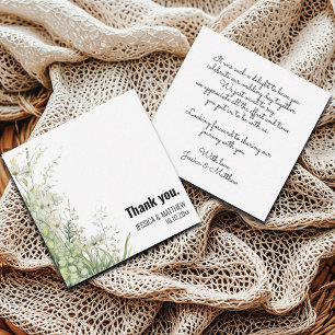 Dusty Sage Green Flowers Cartões de agradecimentos