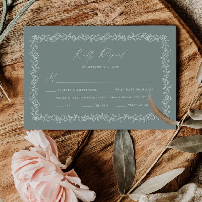 Dusty Sage Wedding Invitation RSVP Response Card (Criador carregado)