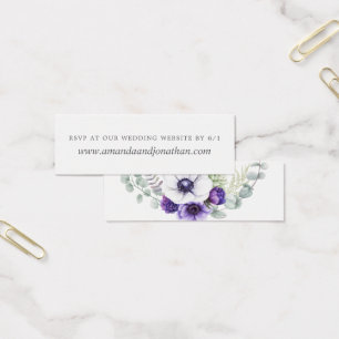 Dusty Violet Wedding Watercolor Floral RSVP