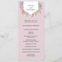 Dusty Wildflower Watercolor Programa de Casamento 