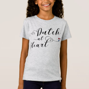 Dutch na camiseta do coração, bandeira holandesa