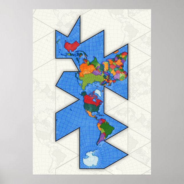 Dymaxion World map Poster (Frente)